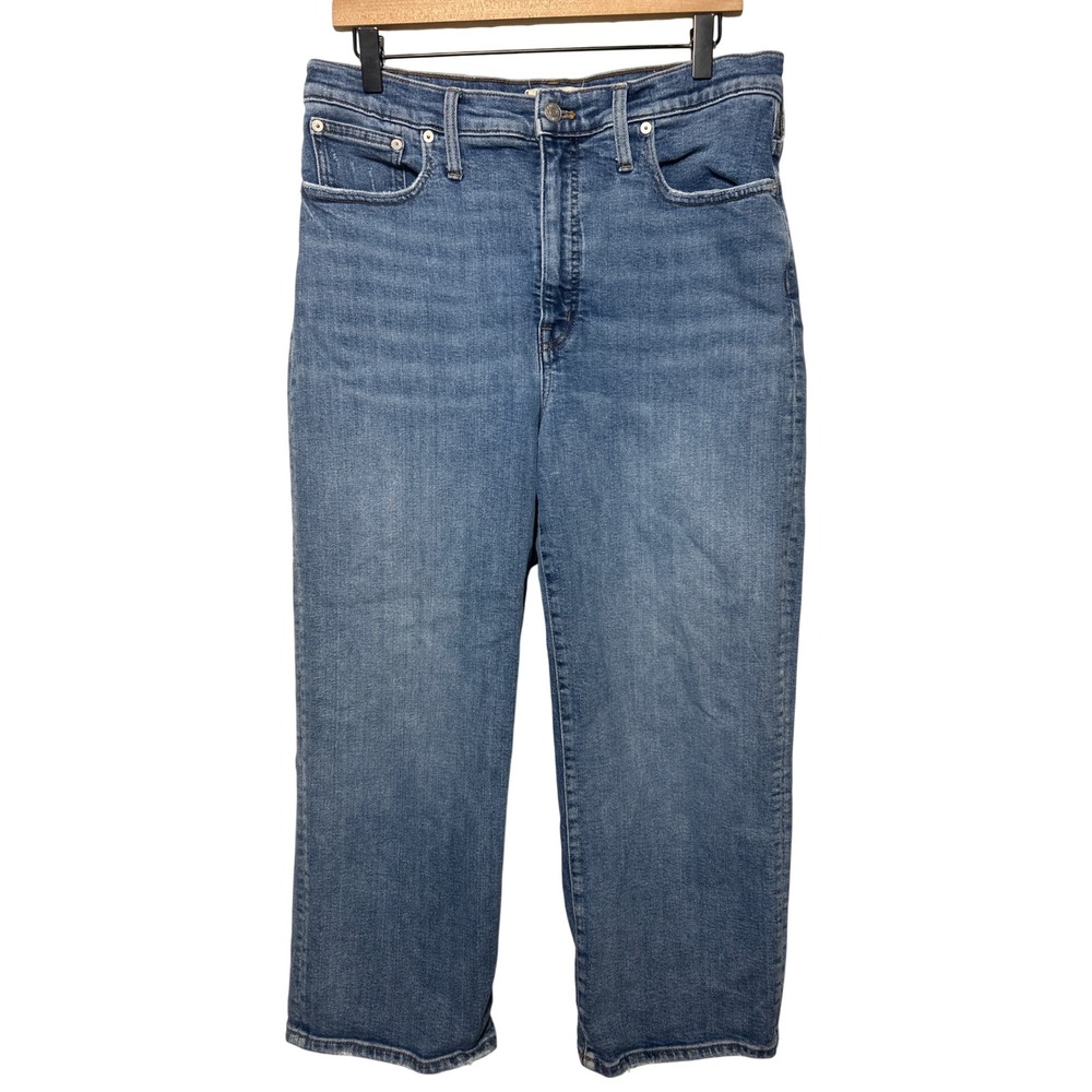 Madewell Wide-Leg Crop Jeans Medium Wash Blue Denim Size 31 Retail: $128
